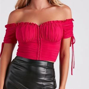 Hooked Ruched Crop Top